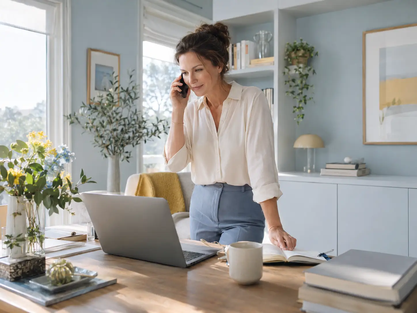 Taxvrij adviseur bespreekt de inrichting met een partner