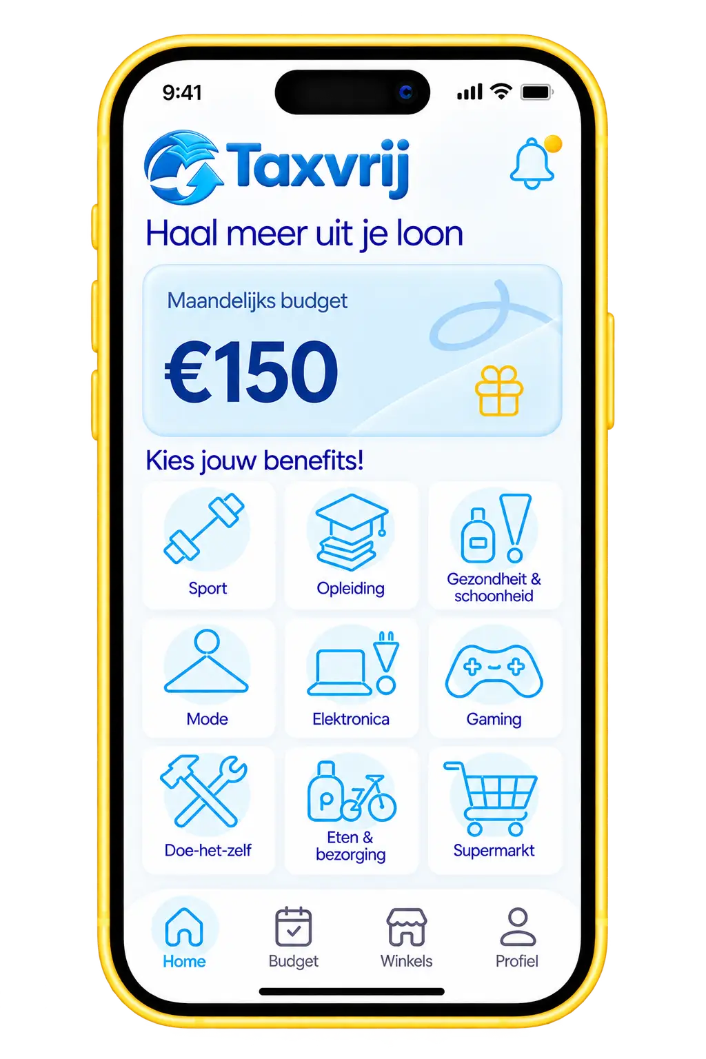 Taxvrij app met maandelijks budget van €150